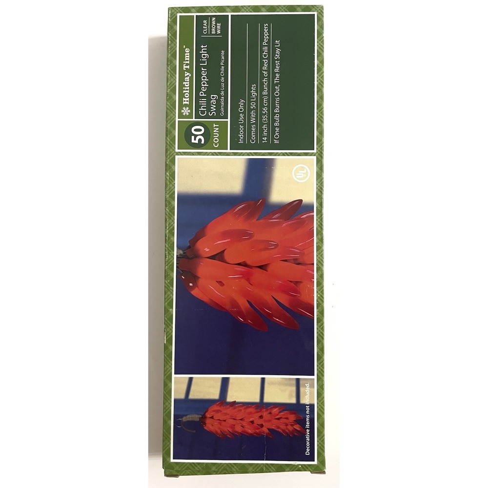 Holiday Time 50 Count Chili Pepper Light Swag, Adorable, Chili Peppers,...